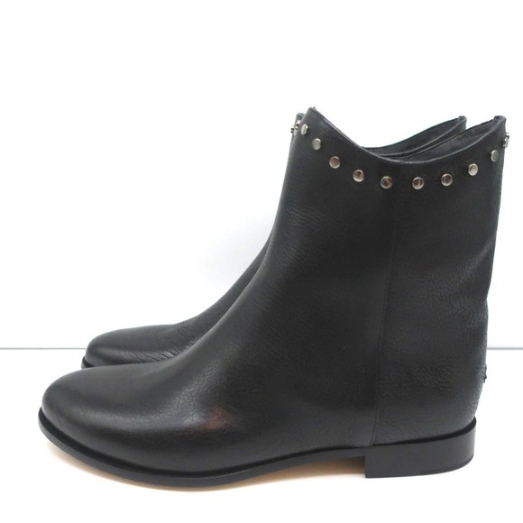 Jimmy Choo Marco Flat Ankle Boots Black Studded Leather Size 37 NEW - Picture 6 of 10